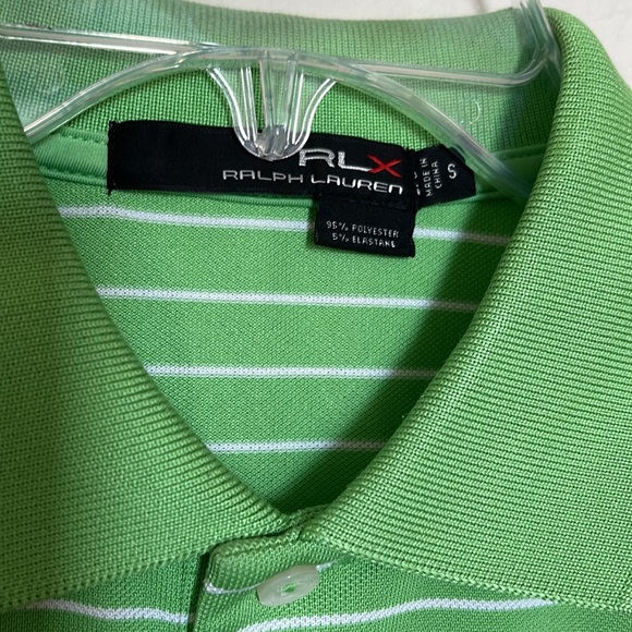 RLX Ralph Lauren Golf Polo Green and White Striped, S - Picture 4 of 4